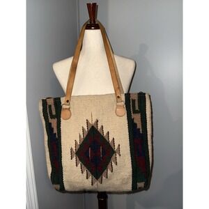 El Paso SaddleBlanket Co. Tote Bag Southwest Western Aztec Large Purse Wool Boho